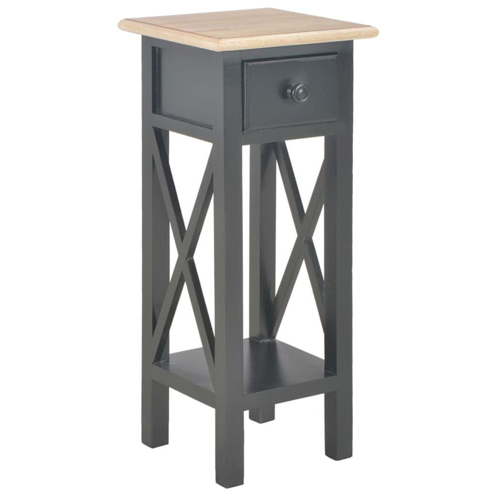 Petromila vidaXL Príručný stolík, čierny 27x27x65,5 cm, drevo