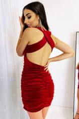 Ivon Dámsky velúr mini šaty s odhalenou zadnou časťou Love červená M/L