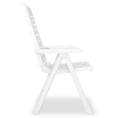 Vidaxl Sklápacie záhradné stoličky 2 ks, plast, biele