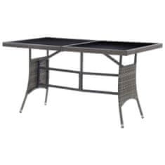Vidaxl Záhradný stôl, sivý 140x80x74 cm, polyratan