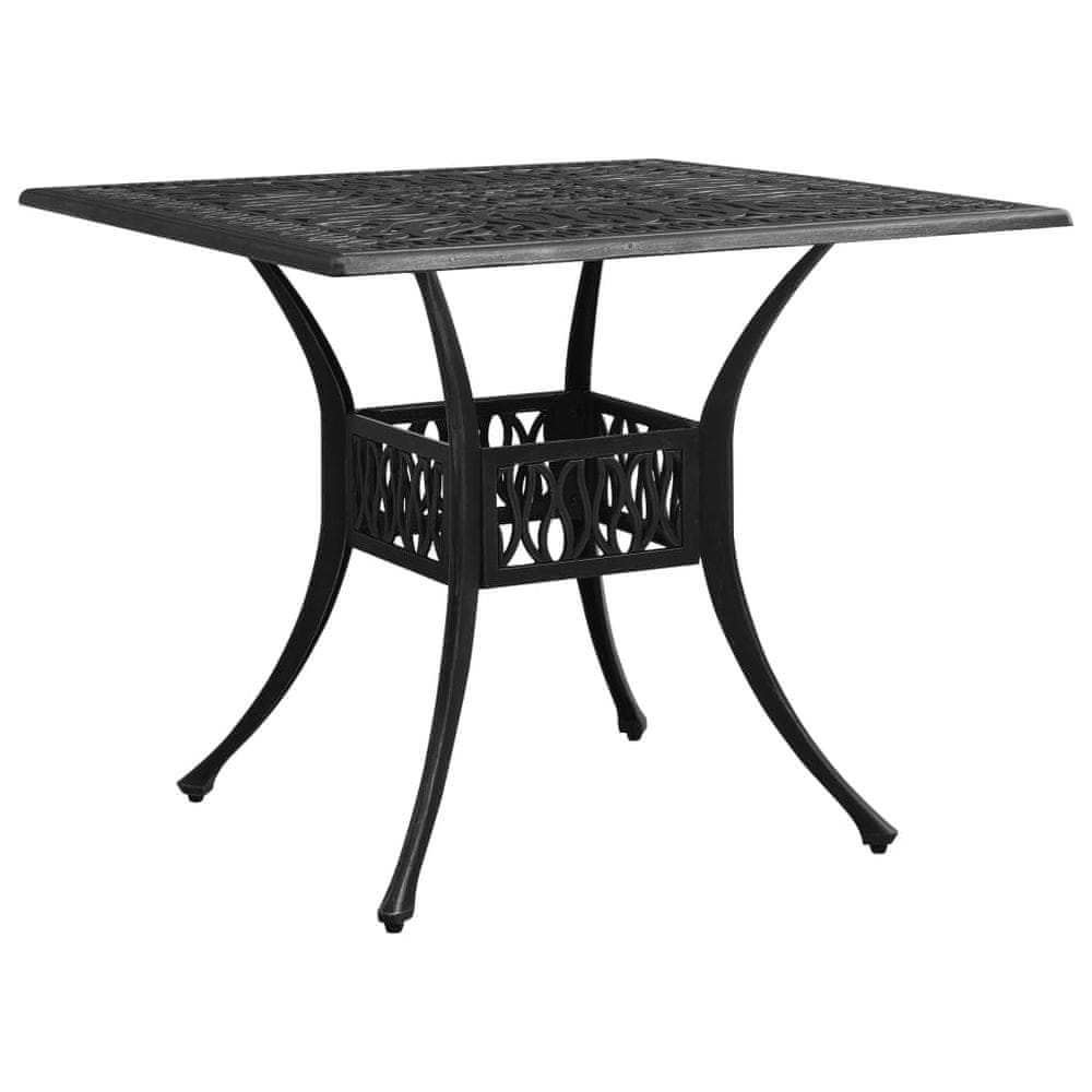 Petromila vidaXL Záhradný stôl čierny 90x90x73 cm liaty hliník
