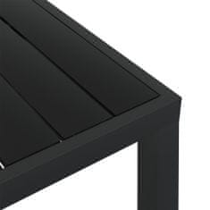 Petromila vidaXL Záhradný stôl, čierny 80x80x74 cm, hliník a WPC