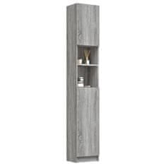 Vidaxl Kúpeľňová skrinka sivá sonoma 32x25,5x190 cm spracované drevo