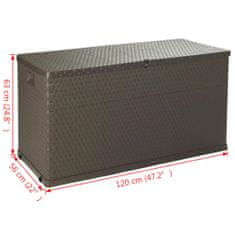 Petromila vidaXL Záhradný úložný box, hnedý 120x56x63 cm, PP ratan