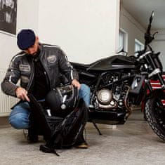 W-TEC Pánska kožená moto bunda Dark Vintage Farba tmavo sivá, Veľkosť XXL