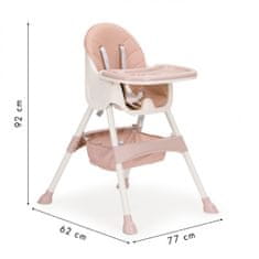 EcoToys Detská jedálenská stolička 2 v 1 Pink EcoToys