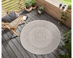 NORTHRUGS Kusový koberec Twin-Wendeteppiche 105475 Linen kruh – na von aj na doma 140x140 (priemer) kruh