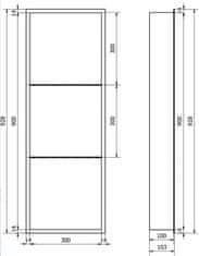 Mexen X-wall-r x-wall-r modul pre vstavanie do steny s policou 90x30 cm, biela (1920903010S)