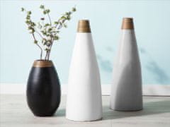 Beliani Dekoratívna keramická váza biela EMONA
