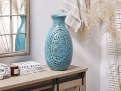 Beliani Dekoratívna váza modrá MEGARA