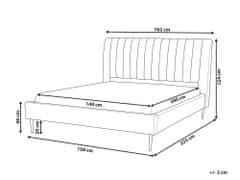 Beliani Zamatová posteľ 140 x 200 cm béžová MARVILLE