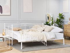 Beliani Kovová posteľ 90 x 200 cm biela TULLE