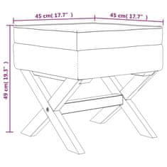 Vidaxl Úložná taburetka bledosivá 45x45x49 cm zamat