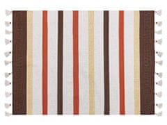 Beliani Bavlnený koberec 140 x 200 cm hnedá/béžová HISARLI