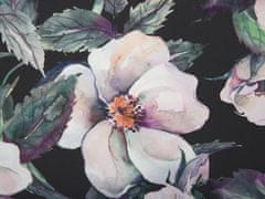 Beliani Kreslo s kvetovaným vzorom čierne RIBE