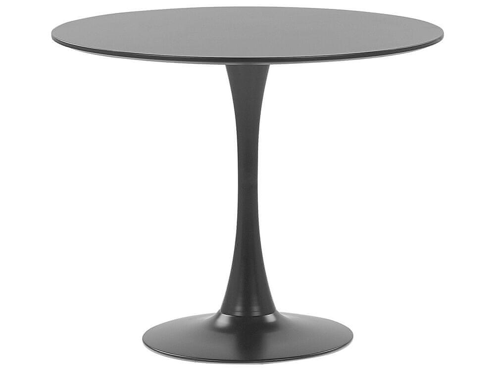 Beliani Okrúhly jedálenský stôl 90 cm čierny BOCA