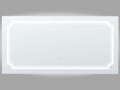 Beliani Nástenné LED zrkadlo 120 x 60 cm strieborné ARROMACHNES