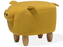Beliani Žltá stolička prasiatko PIGGY