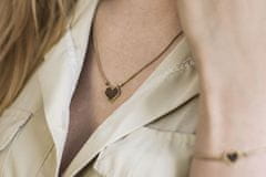 BeWooden dámska náhrdelník s dreveným detailom Aurum Necklace Heart zlatá