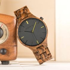 Bobo Bird Pánske drevené analógové hodinky s drevenou krabičkou Durres tmavohnedá univerzálny