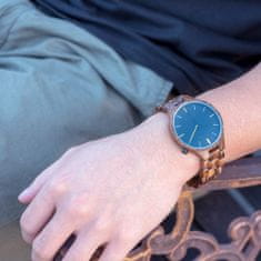 Bobo Bird Pánske drevené analógové hodinky s drevenou krabičkou Durres tmavohnedá univerzálny