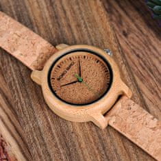 Bobo Bird Dámske bambusové analógové hodinky Elbasan hnedá