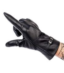 Rovicky Zateplené dámske rukavice z prírodnej kože s prackou - S