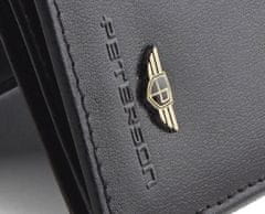 Peterson Pánska kožená peňaženka so zabezpečením RFID Harrington čierna univerzálna