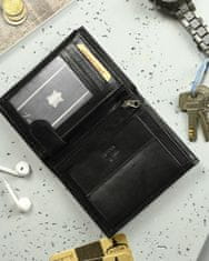 Always Wild Pánska kožená peňaženka so zabezpečením RFID Nystad čierna univerzálny