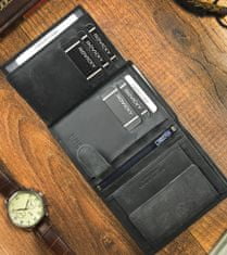 Always Wild Pánska kožená peňaženka so zabezpečením RFID Riihimaki čierna univerzálna
