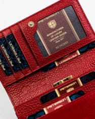 Peterson Dámska kožená peňaženka Szob lesklá červená, čierna univerzálna