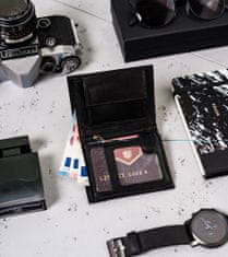 Peterson Pánska kožená peňaženka zabezpečená technológiou RFID Pusztas čierna univerzálna