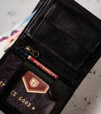 Peterson Pánska kožená peňaženka zabezpečená technológiou RFID Pusztas čierna univerzálna