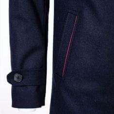 Zapana Pánsky vlnený kabát s prímesou kašmíru s podšívkou Raimond navy s červenými lemami M