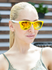VeyRey slnečné okuliare Nerd Cool žltá a biela