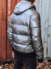Dstreet Pánska bunda zimná s kapucňou Klemens strieborná XXL