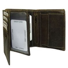 FOREVER YOUNG Pánska kožená peňaženka zabezpečená technológiou RFID Enying zelená univerzálna