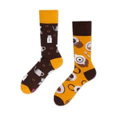 Veselé vzorované ponožky Coffee Lover čierno-žlté veľ. 43-46