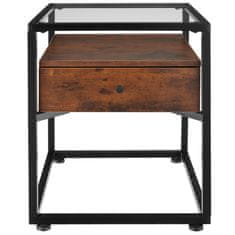 tectake Nočný stolík Preston 43x45x54,5cm - Industrial tmavé drevo