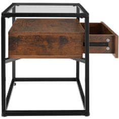tectake Nočný stolík Preston 43x45x54,5cm - Industrial tmavé drevo