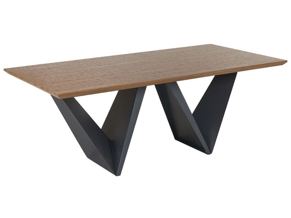 Beliani Jedálenský stôl 200 x 100 cm tmavé drevo/čierna SINTRA