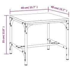 Vidaxl Príručný stolík hnedý dub 40x40x35 cm spracované drevo