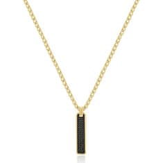 Brosway Módny pozlátený náhrdelník s kubickými zirkónmi Backliner BIK112