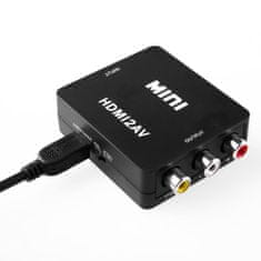 Northix Adaptér HDMI na AV Video Converter – čierny 