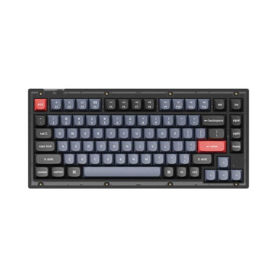 Keychron V1 QMK Mechanická klávesnica, Frosted Black, Keychron K Pro Red V1-A1