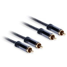 AQ AV kabel 2xRCA/ 2xRCA, M/ M, 1, 5 m - čierny