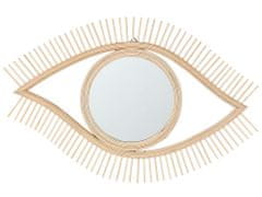 Beliani Bambusové nástenné zrkadlo 48 x 79 cm SOYOPA zo svetlého dreva