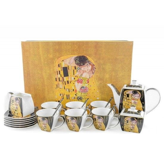 Home Elements  Luxusná čajová súprava, 15 ks, Klimt, Bozk tmavý