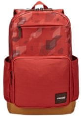 Case Logic batoh Query 29L, cihlovo červená sa vzorem, kmínově hnedá