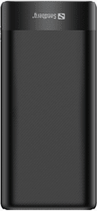 Sandberg powerbanka USB-C, PD 65W + 2x QC3.0, 20000mAh, čierna